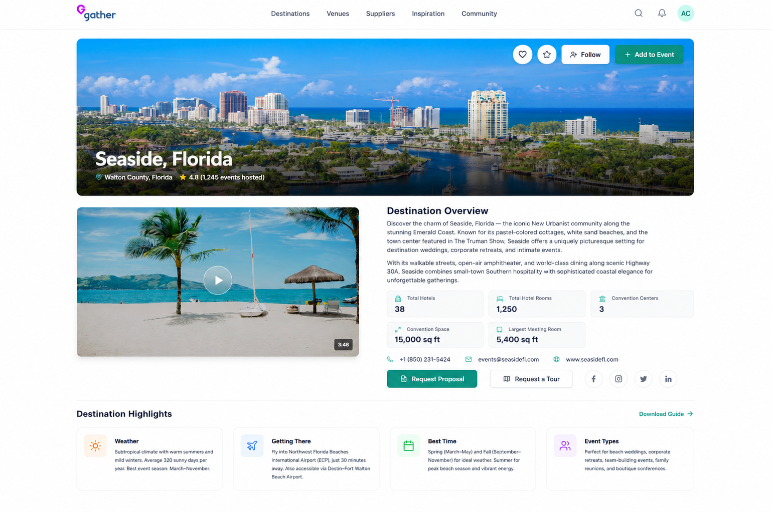 Gather — Seaside Florida Destination Page